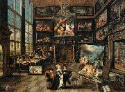 Cornelis de Baellieur Interior of a Collectors Gallery of Paintings and Objets dArt oil on canvas